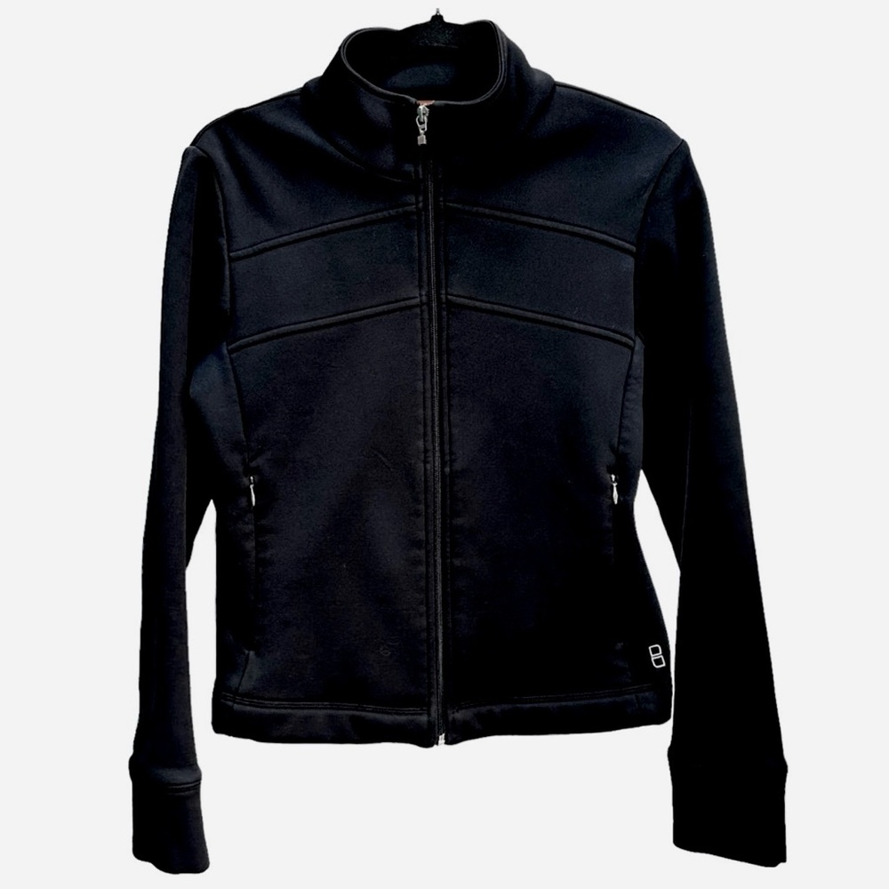Lucy Black Running Jacket Zipper M  Athletic Pockets Stretch Warm
